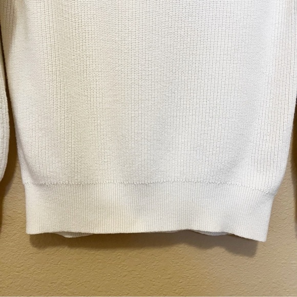 Aritzia Wilfred Ribbed High Neck Sweater Relaxed Fit Cream Size XS - Picture 4 of 9